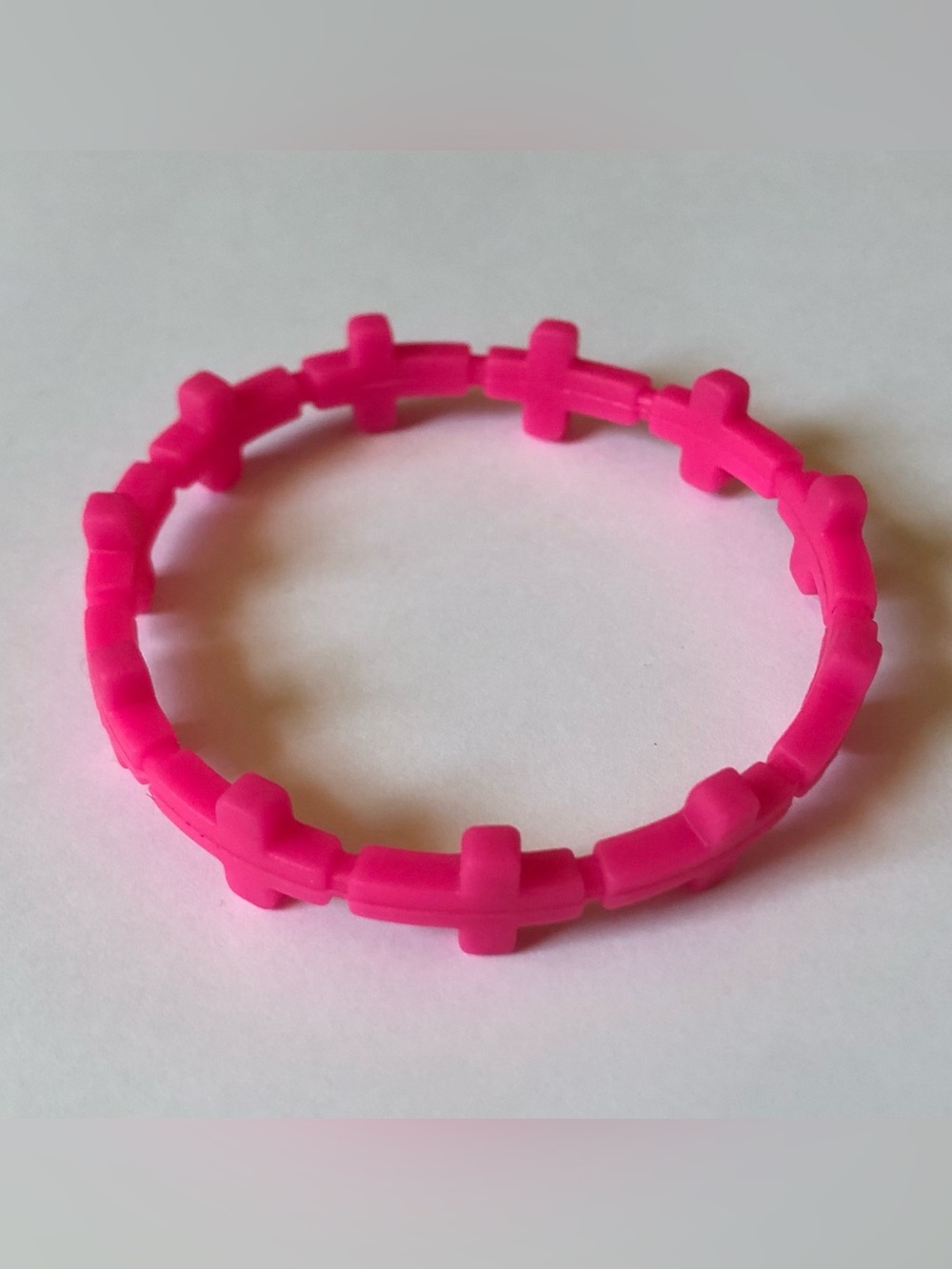Kids Pink Cross-Link Silicone Bracelet